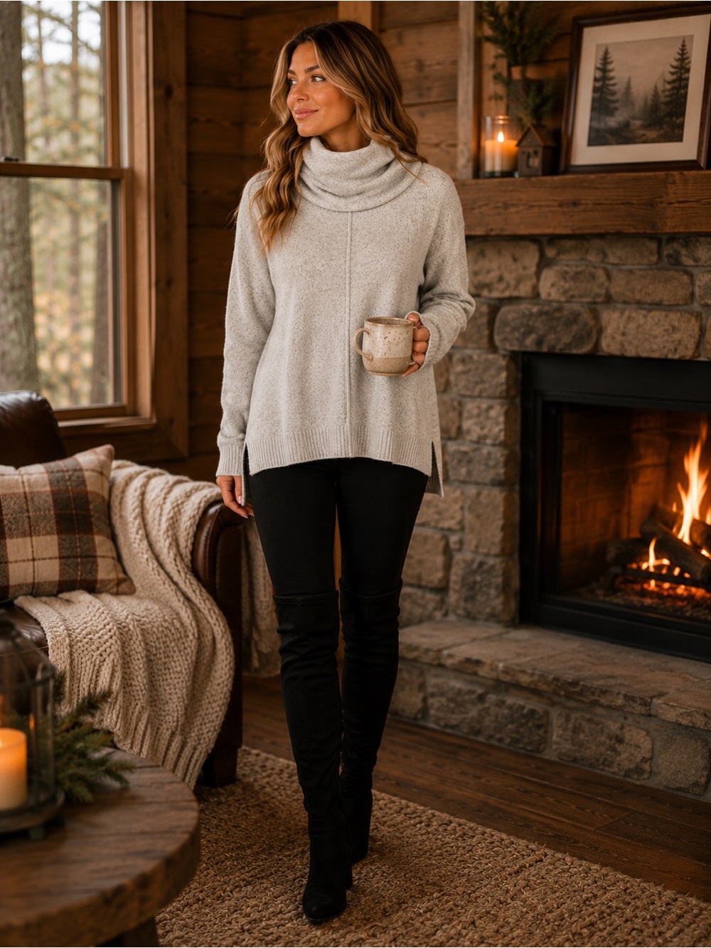Ruby Moon Cowl Neck Relaxed Fit Sweater XL